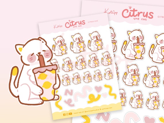 Boba Cats Sticker Sheet Boba Cats Sticker Sheet
