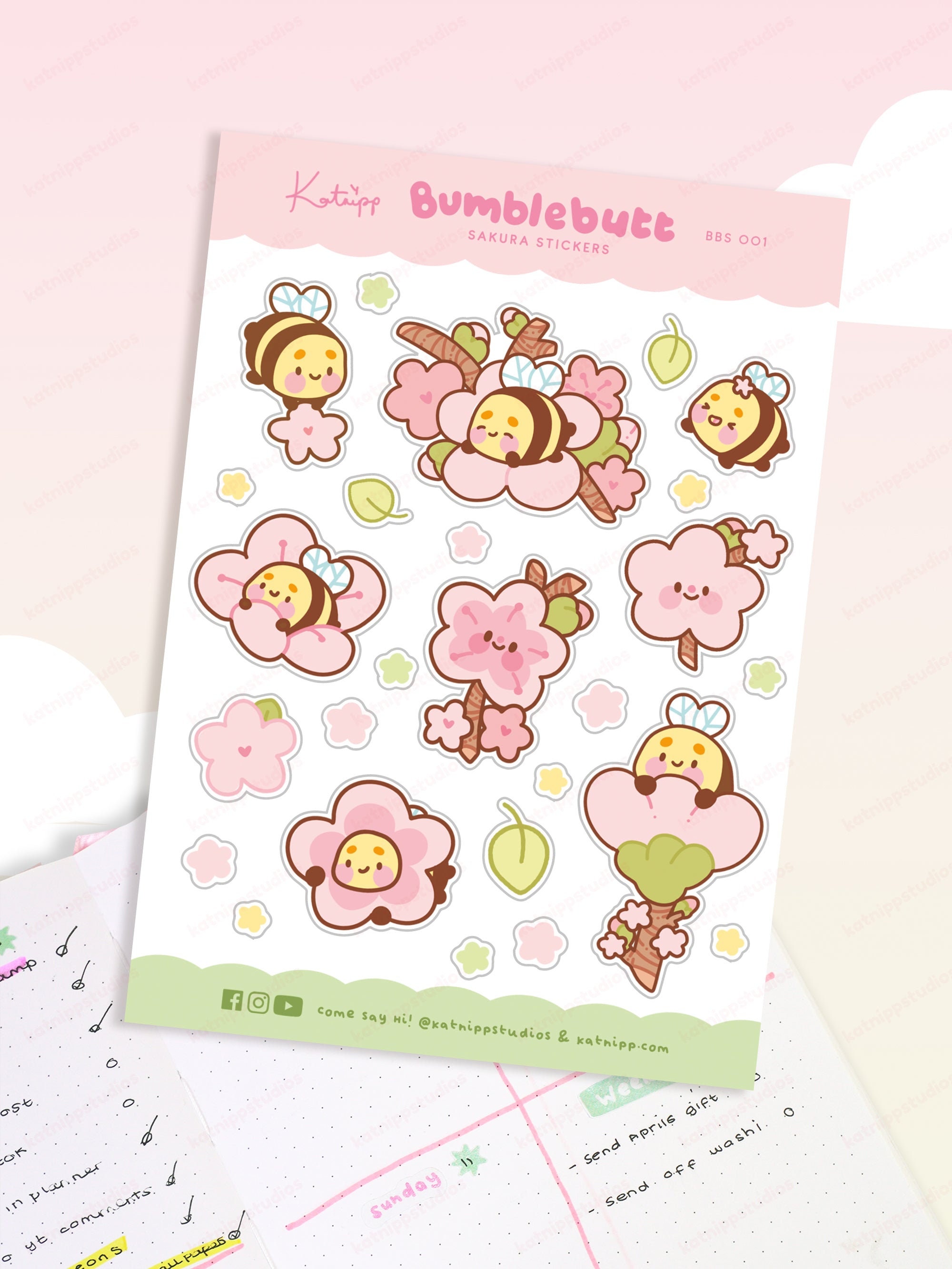Bumblebutt Mixed Sakura Planner Sticker Sheet BBS 001 - Etsy Finland