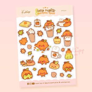 Kawaii Autumn Planner Stickers | Cute Pumpkin Spice & Fall Bujo Stickers | PP001 image 3