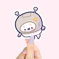 Kawaii Marshmellow Space Suit Waterproof Die Cut Vinyl Sticker ~ Kawaii Marshie the Marshmellow Water Proof Sticker ~ Cute Stickers