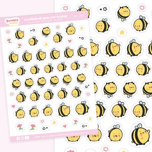 Bumble Bee Stationary - Kawaii Bee Planner Stickers - Bee Sticker Sheets - Queen Bee Planner Stickers - Busy Planner Stickers - BEE 001