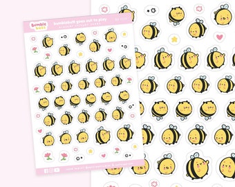 Bumble Bee Stationary - Kawaii Bee Planner Sticker - Bee Sticker Sheets - Queen Bee Planner Sticker - Fleißige Planner Sticker - BEE 001