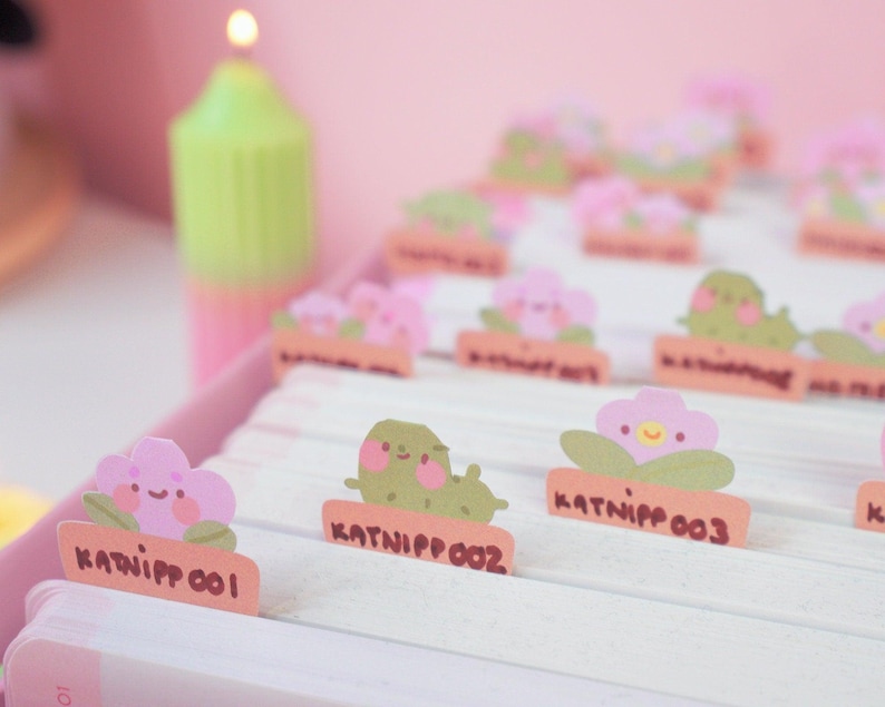 Mixed Plant Pot Friends Index Tabs ~ ID001 - Katnipp Illustrations