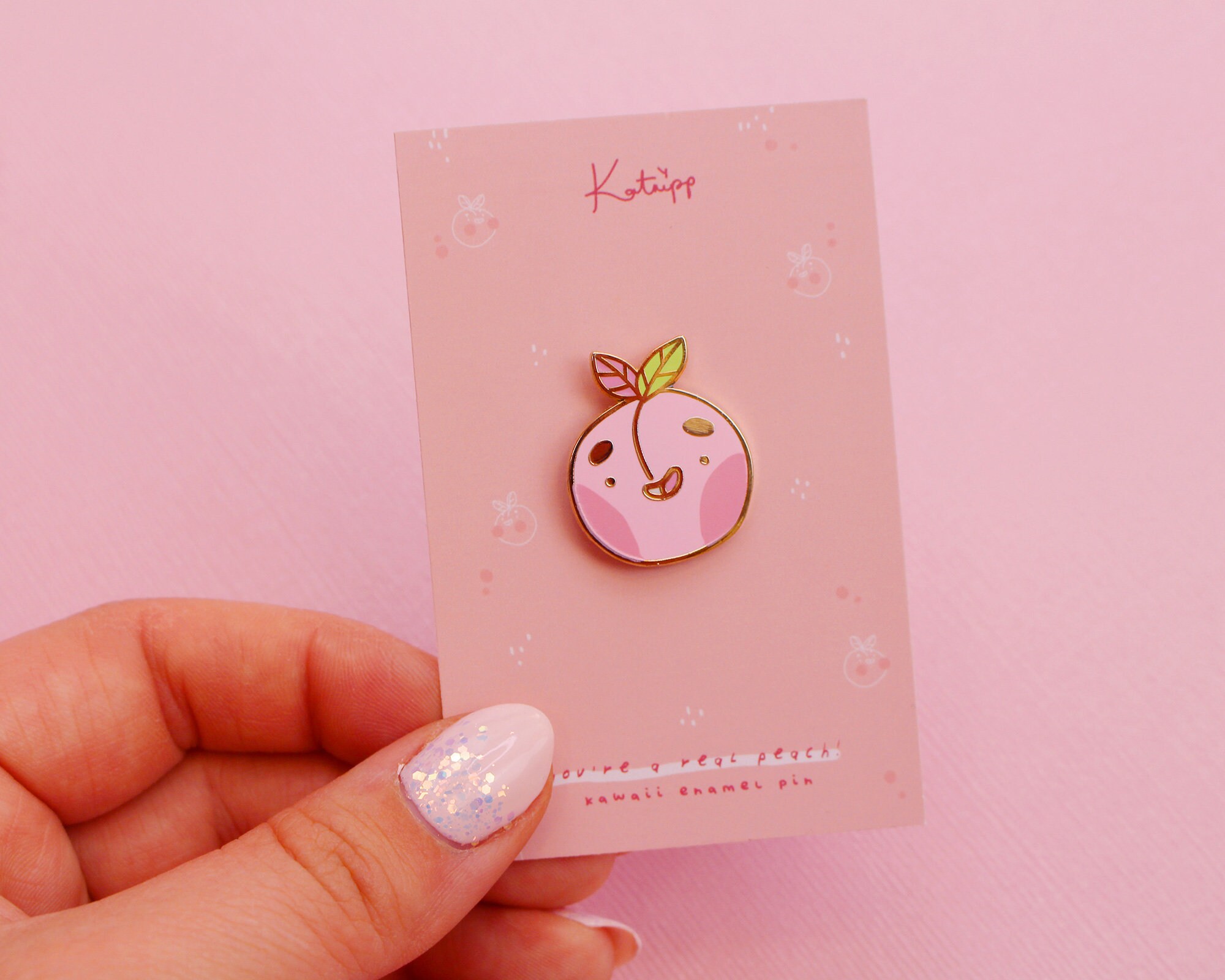 Cute Peach Enamel Pin Kawaii Enamel Pin Hard Enamel Life - Etsy Finland