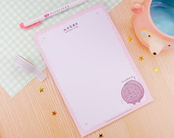 Kawaii Cookie-Themed 50-Page Notepad - Cute Handmade Stationery for Writing & Doodling