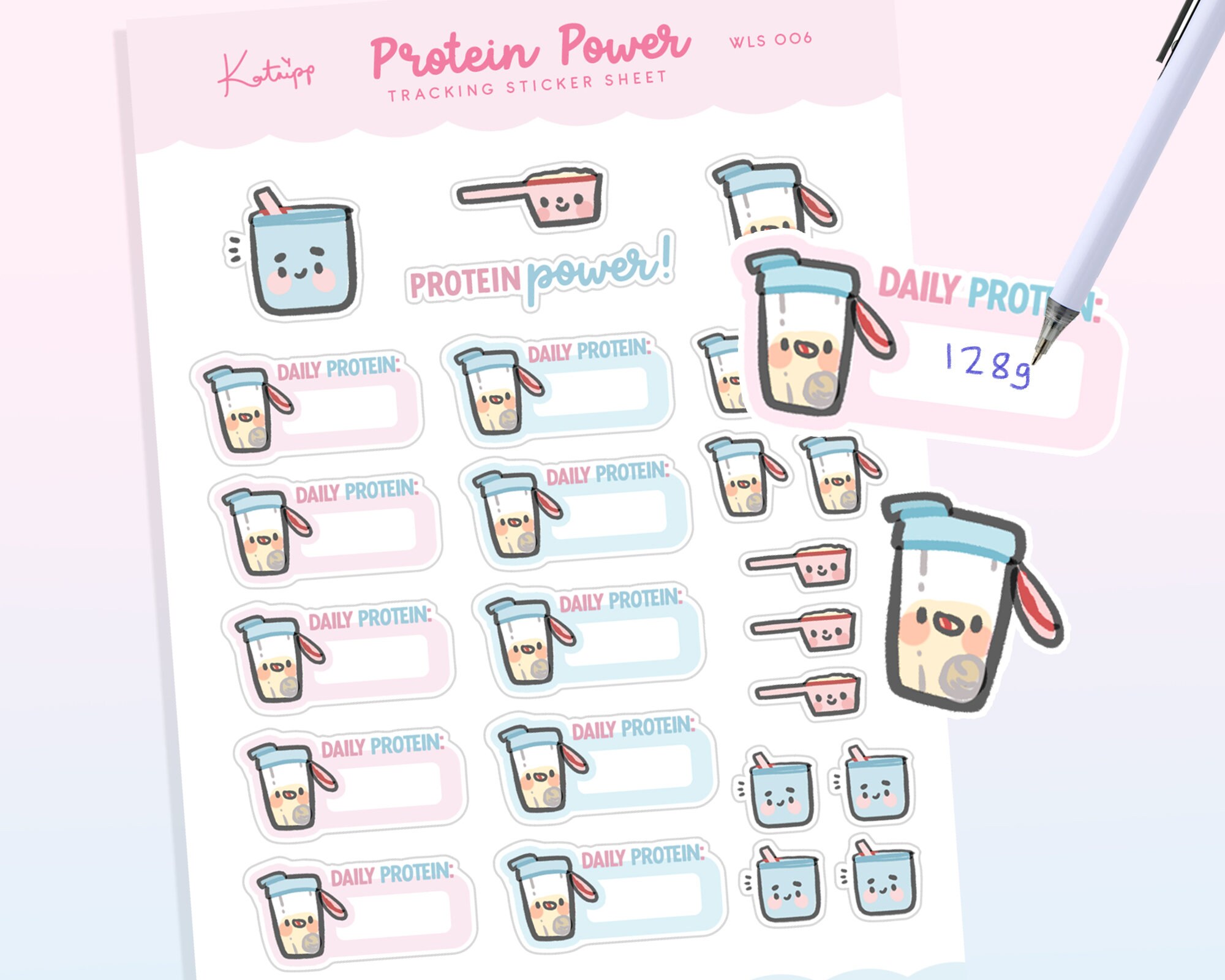 Protein Tracker Sticker Sheet Protein Diet Healthy Lifestyle - Etsy