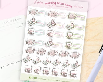 Cozy Work From Home Sticker Sheet - WFH Essentials- MISC 004