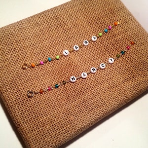 Pastel Rainbow Beaded Name Bracelet