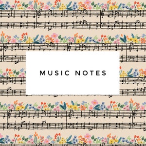 Capa para Bíblia - Personalizada - Escolha seu estilo - Rifle Paper Co - Notas musicais - Bordado não incluído - Menos de 25 cm de altura