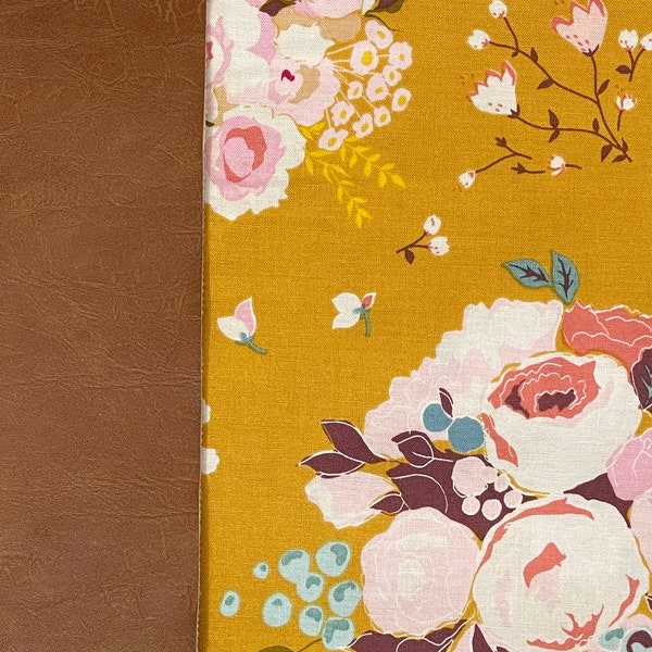 Custom Bible Cover for a Custom Fit - Butterscotch Floral - Embroidery Not Included - Under 9.9" tall