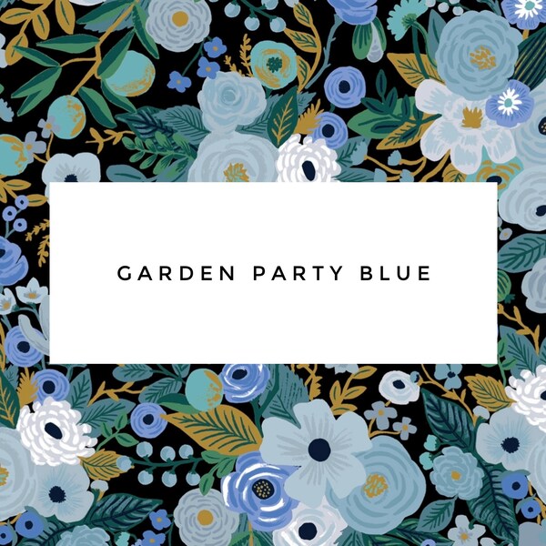 Custom Fitted Bible Cover – Rifle Paper Co Garden Party Blue Fabric