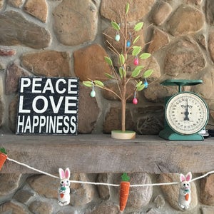 PEACE LOVE HAPPINESS, painted wood sign image 3