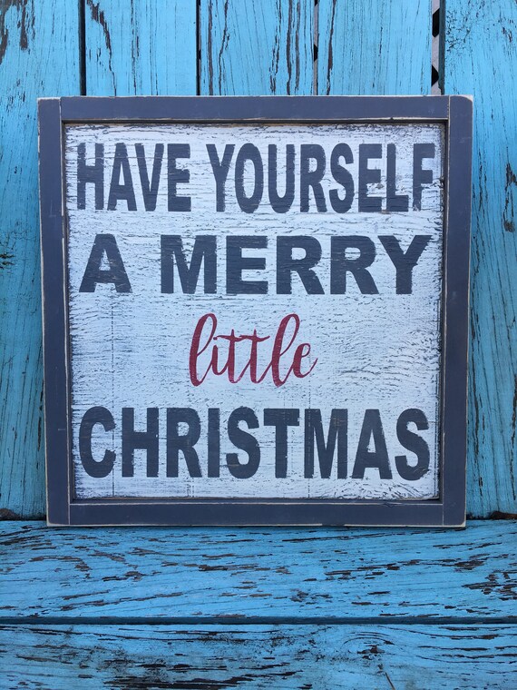 Have yourself a merry little Christmas painted wood sign | Etsy