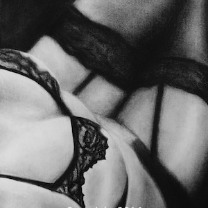 Limited Edition Fine Art Charcoal Drawing Prints - &quot;Boudoir 4&quot;