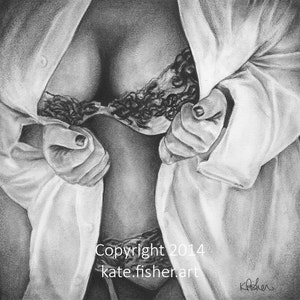 Limited Edition Fine Art Charcoal Drawing Prints - &quot;Boudoir 8&quot;