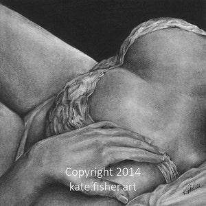 Limited Edition Fine Art Charcoal Drawing Prints - &quot;Boudoir 10&quot;