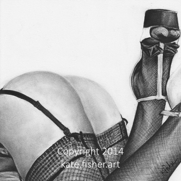 Limited Edition Fine Art Charcoal Drawing Prints - "Boudoir 11"