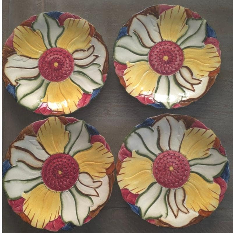 Colorful H. J Wood Ltd. Burslem England Hand Painted Flower Plate -Quantity 1