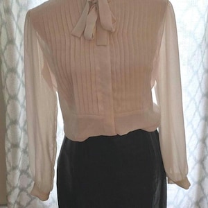 Lovely Sheer Necktie Vintage Blouse from Saks Fifth Avenue Size 10