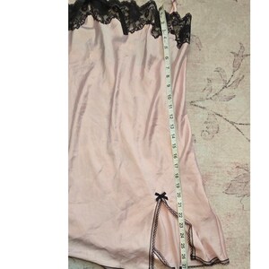 Girlie Chic Vintage Victoria's Secret Angels Pink Slip Dress Black Lace & Bows image 10