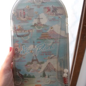 Vintage &quot;Going Places around the world&quot; made by Wolverine Toy company Pin Ball game from the 1950&#39;s.