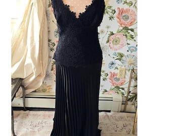 Vintage Nicole Bakti Black Gown - Etsy