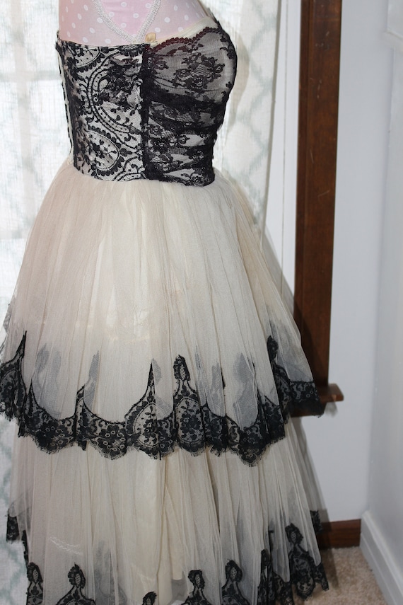 Amazing Vintage Prom/Cocktail Dress with Tulle an… - image 6