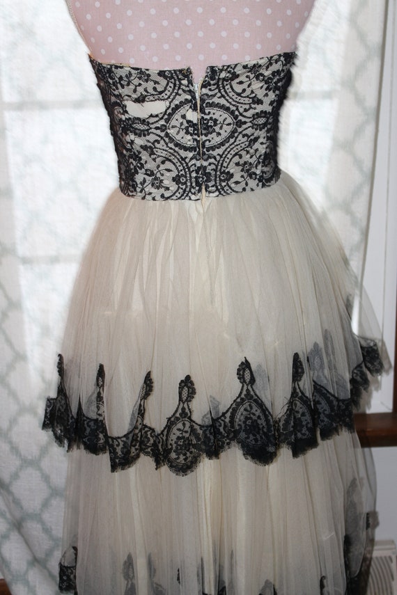 Amazing Vintage Prom/Cocktail Dress with Tulle an… - image 2