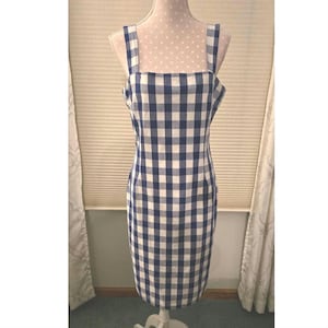 Beautiful Vintage Dolce & Gabbana Blue and White Gingham  Dress