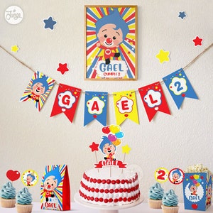 Fondo de estudio fotográfico de dibujos animados Plim Plim tema niño  cumpleaños Baby Shower