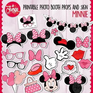 Printable Photo Booth Minnie Props INSTANT DOWNLOAD