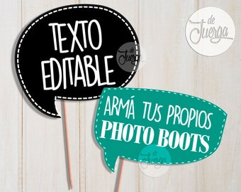 Photo Booth Printable - Editable - Props - New!