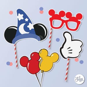 Mickey Mouse Foto-Requisiten zum Ausdrucken – Kindergeburtstags-Deko zum sofortigen Download (PDF) Bild 5