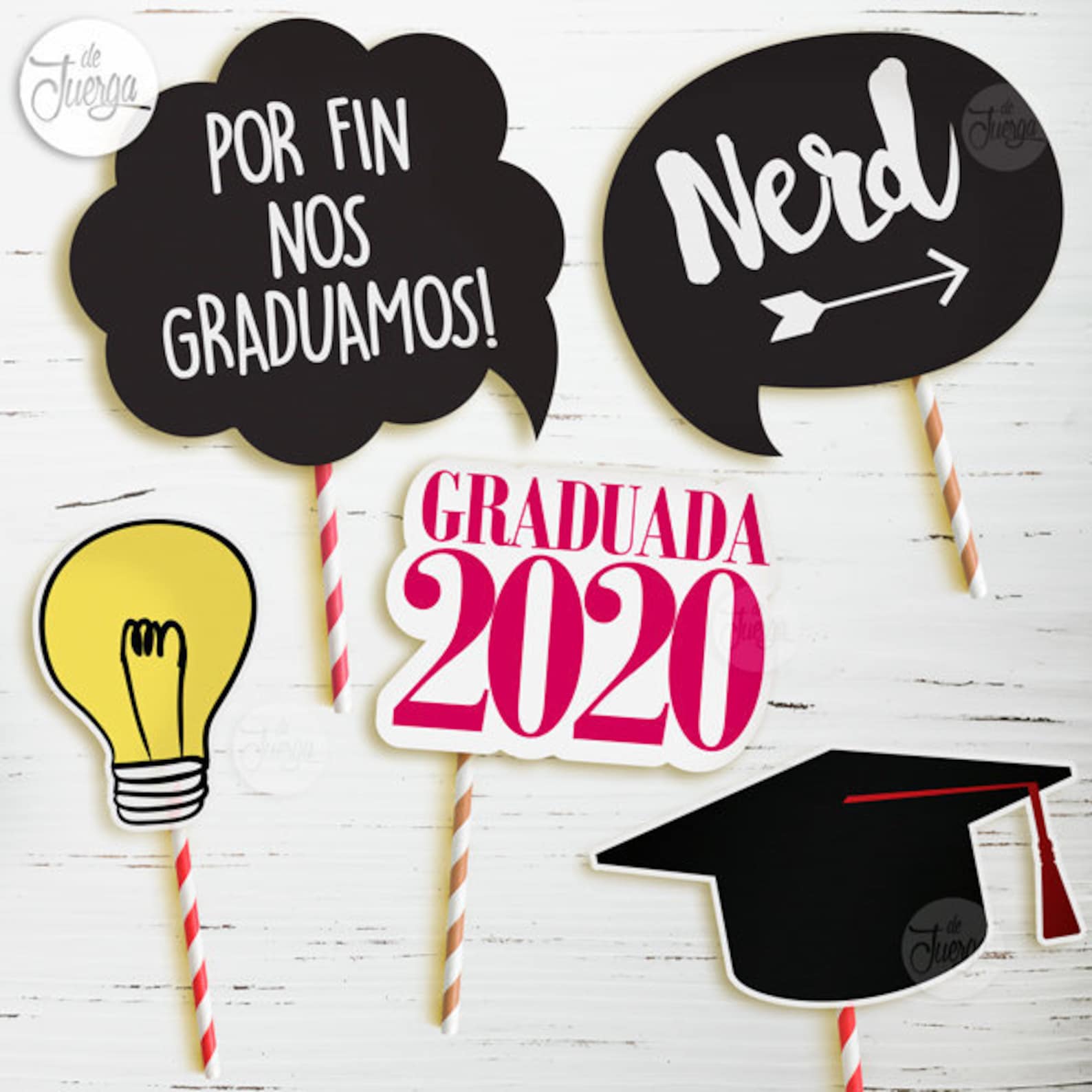 Photo Booth Props Graduacion egresados imprimible Etsy