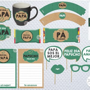 Father's Day Printable Kit Breakfast Dad - Green and Wood - Etsy