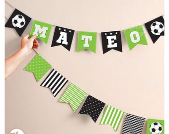 Printable Soccer Alphabet and Numbers Bunting Kit. Soccer Party Banner. INSTANT DOWNLOAD. Printable PDF.