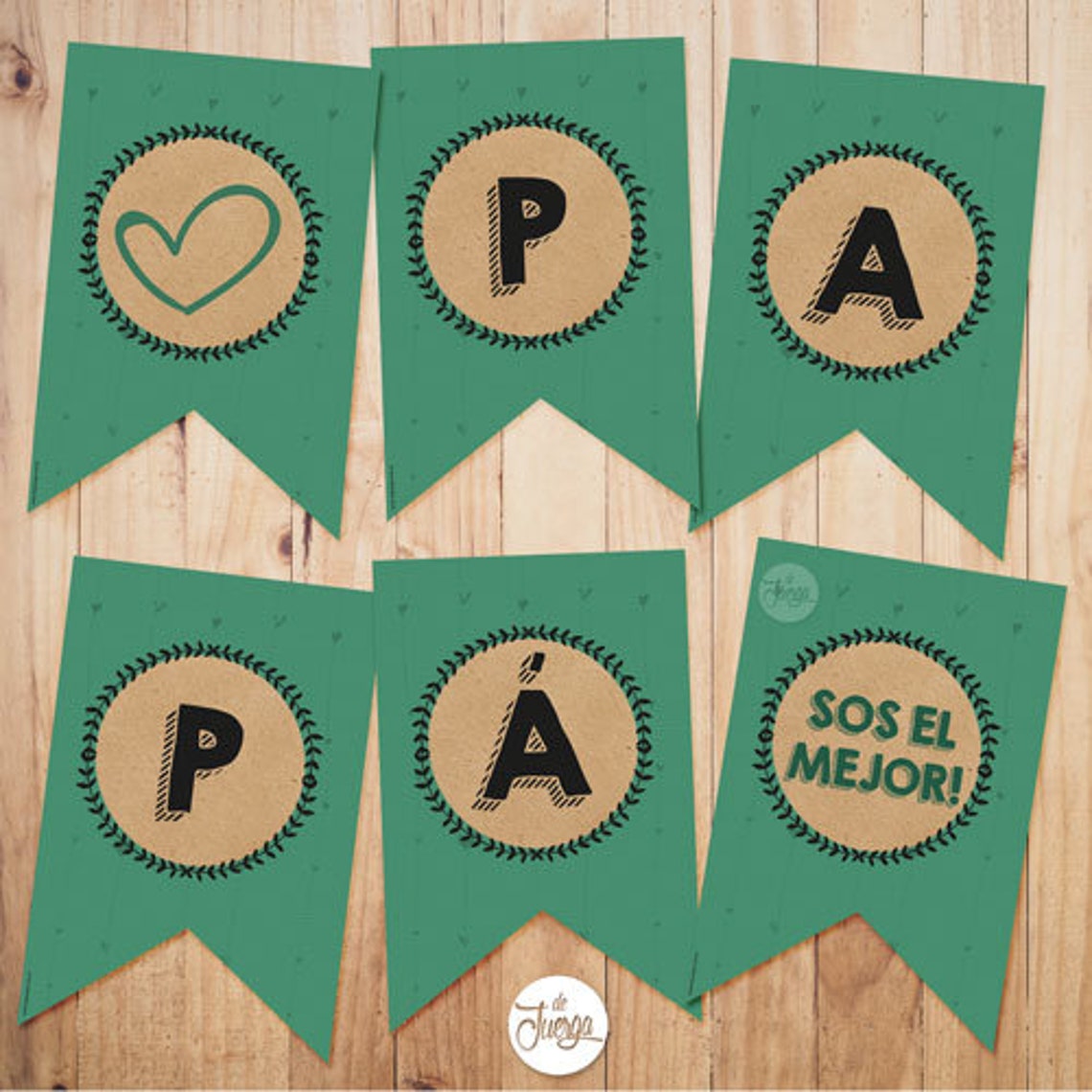 Father's Day Printable Kit Breakfast Dad Green and Wood - Etsy