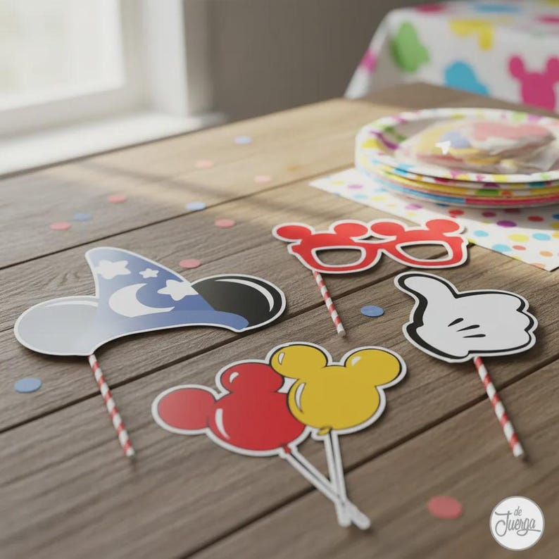 Mickey Mouse Foto-Requisiten zum Ausdrucken – Kindergeburtstags-Deko zum sofortigen Download (PDF) Bild 4