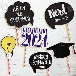 Photo Booth Props Graduacion egresados imprimible