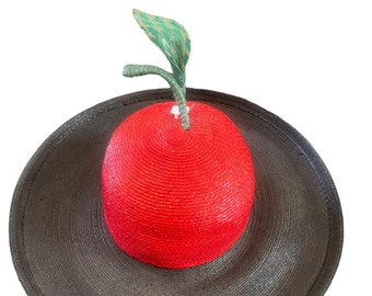 Vintage 1960s Apple Straw hat Novelty