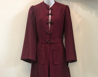 1930s Burgundy Wool Coat/Dress