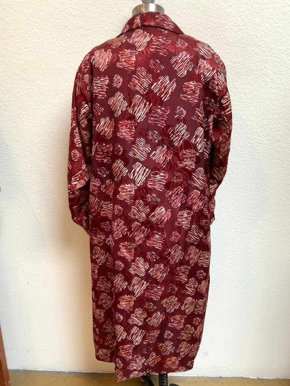 Vintage 50s 60s Brocade and print Burgundy Unisex… - image 4