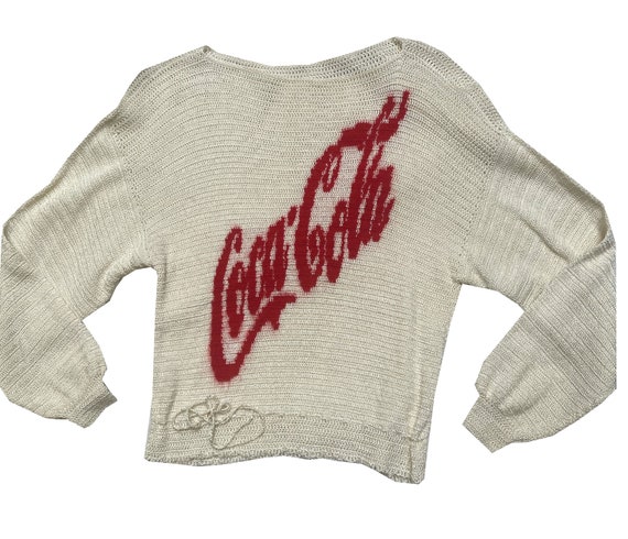 Vintage 1970s 80s Knit Coca-Cola Novelty Sweater - image 5
