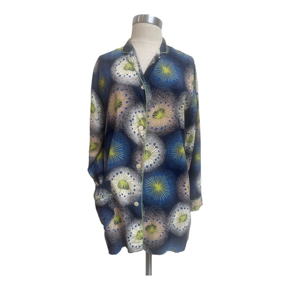 REDUCED 1940s Vintage Novelty Print Rayon Space A… - image 5