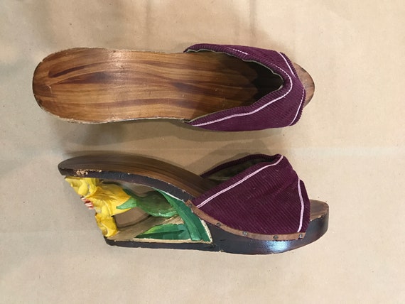 1940s Carved Wooden Heels