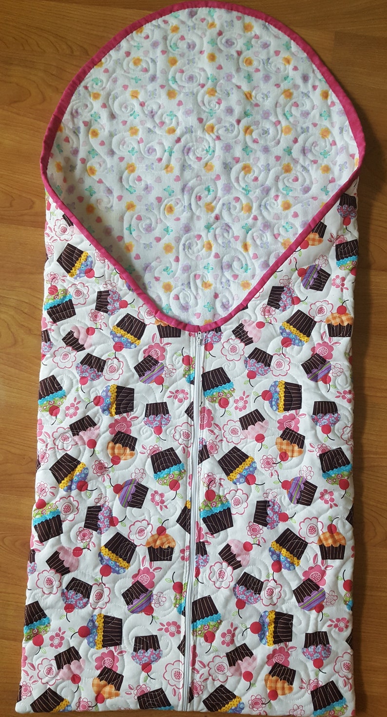 Quilted Baby Bunting, Baby Snuggle Bag, Frog Quilt, Bugs Insects