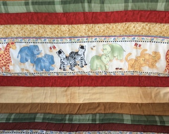 Zoo Pets Quilt, Baby Animals Quilt, Giraffe Quilt, Elephant Quilt, Tiger Quilt, Hippo Quilt, Zebra quilt