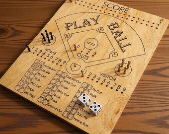 Play Ball Laser Engraved Baseball Dice Game