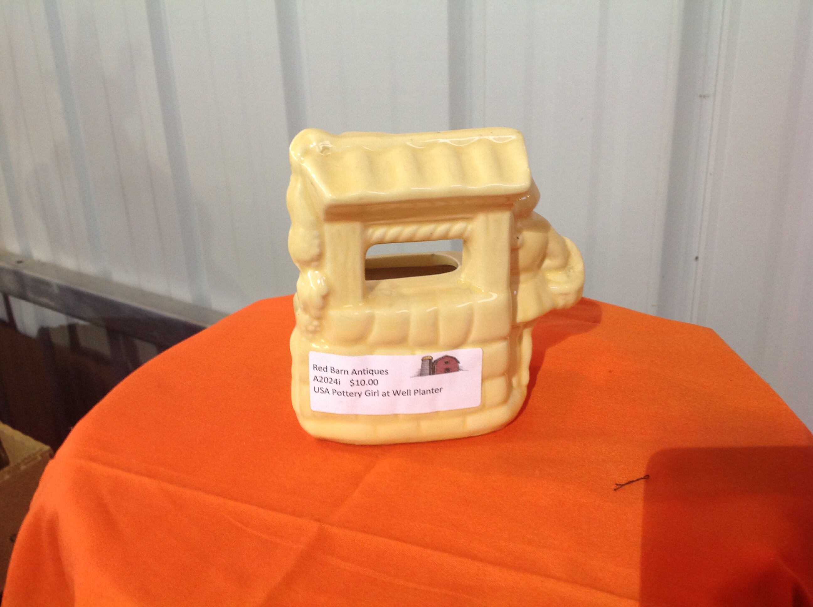 USA Pottery Girl at Wishing Well Planter Etsy