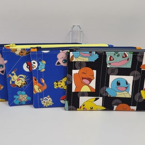 Video Game Characters Zipper Pouch, Video Game Zipper Bag, Pencil Pouch, School Bag, Cartoon Bag, Travel Pouch, Quilted Zip Bag